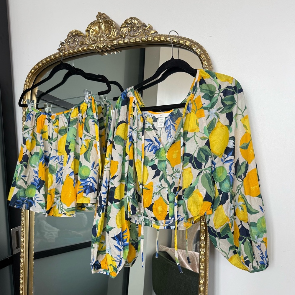 H&M Blue and Yellow Floral Dress